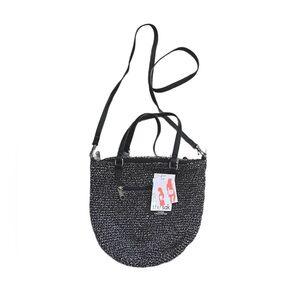 Never Used The Sak Crochet BlackTweed Tote w/Detachable Crossbody Shoulder Strap